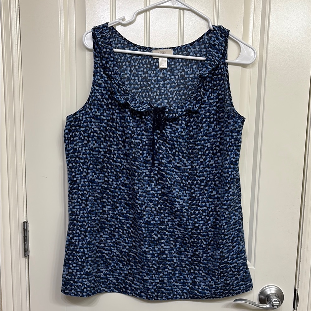 Loft Blue Patterned Women's Top